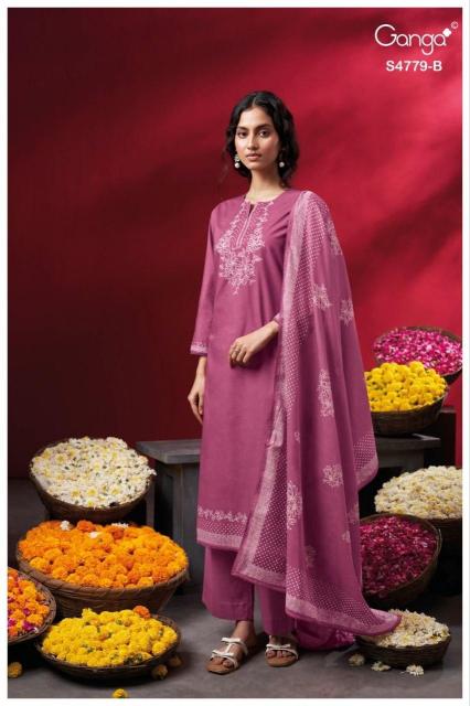 Ganga mivana 4779 cotton dress materials wholesale